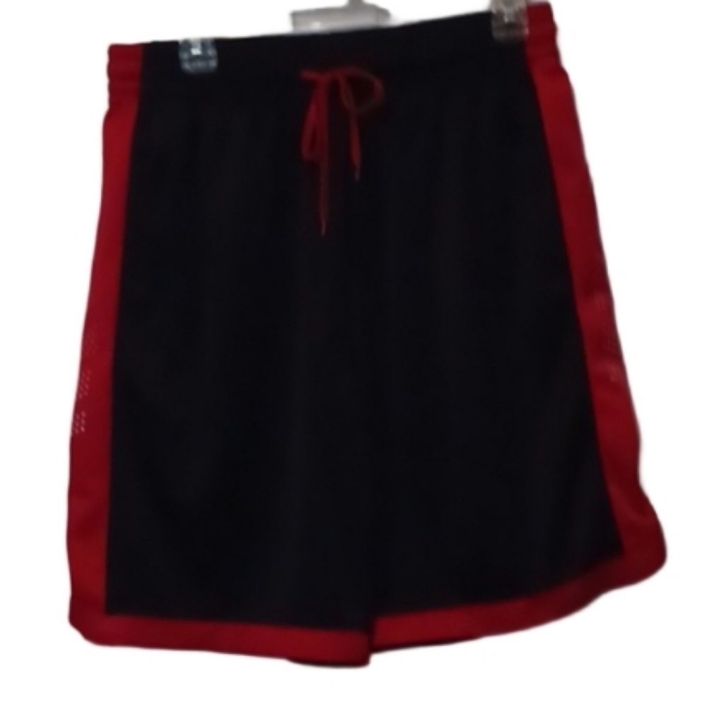 -- Spalding Black and Red Athletic Basketball Shorts